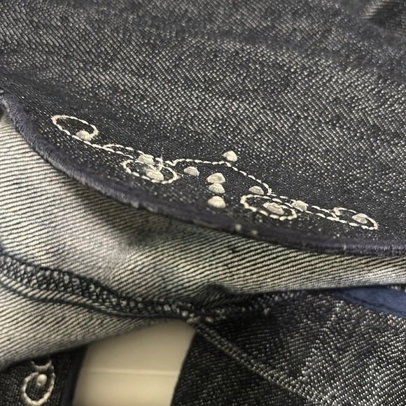 ADDITIONS CHICO’S - FITS LIKE A MEDIUM- DARK WASH DENIM - SCALLOPS & SEQUIN B7 - Picture 14 of 14